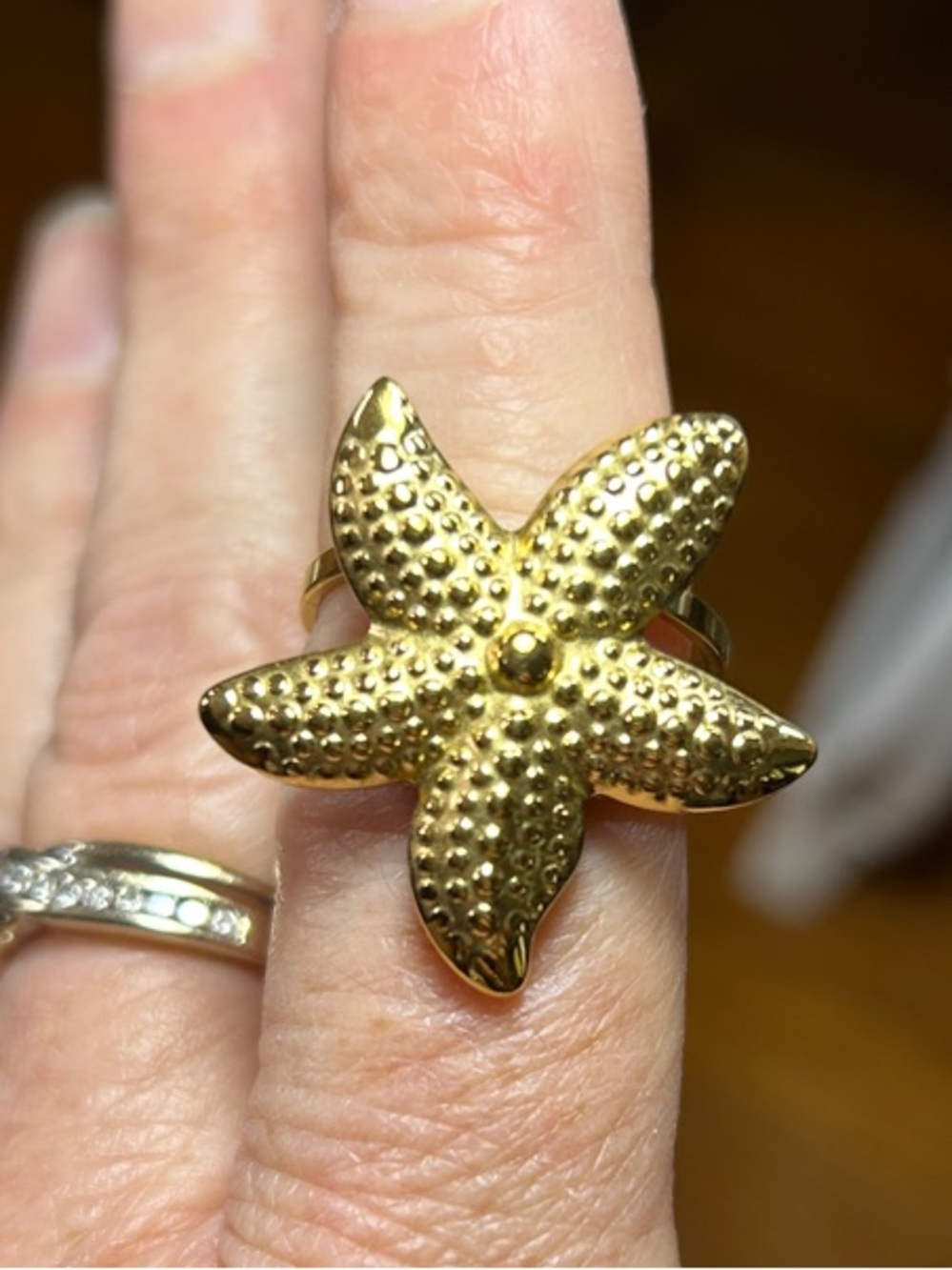 3/$25 Gold Starfish Cocktail Ring